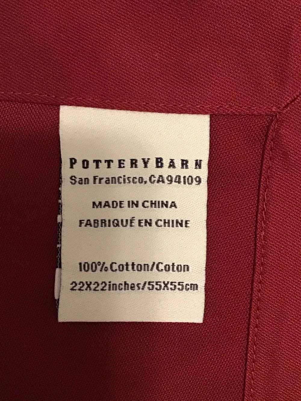 Pottery Barn Classic Hotel Dinner Napkins (6)